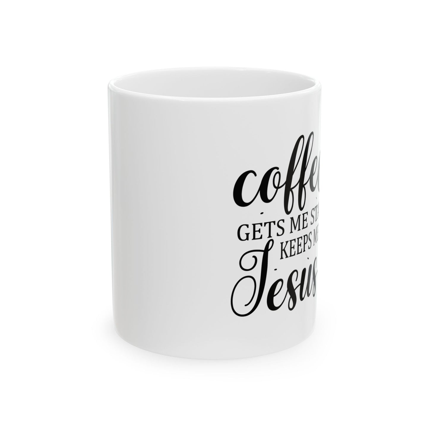 Bedruckte Kaffeetasse – 11oz (330 ml) – "Get Me Started" – robust & stilvoll
