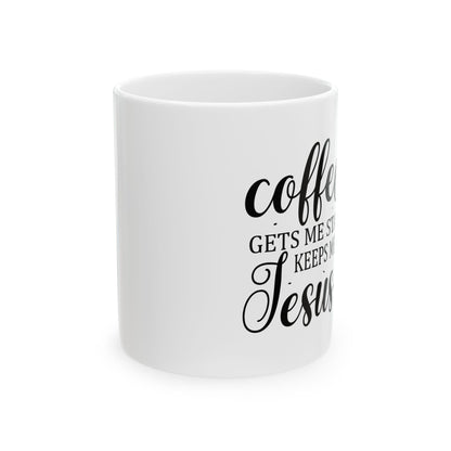 Bedruckte Kaffeetasse – 11oz (330 ml) – "Get Me Started" – robust & stilvoll