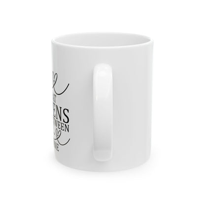 Bedruckte Kaffeetasse – 11oz (330 ml) – "Coffee & Wine" – robust & stilvoll