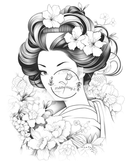 🎎🌸 „Geishas der Farbe – Malbuch mit 50 kunstvollen Geisha-Motiven“ 🎨⛩️ Eleganz, Tradition & Kreativität – das perfekte Ausmalbuch für Fans japanischer Kultur