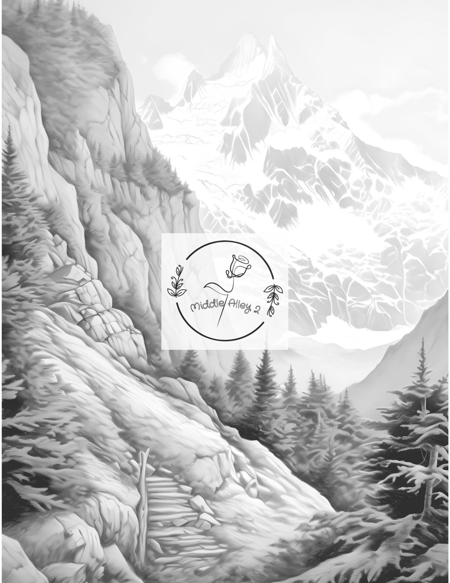 🎨 „Magie der Berge – Das Malbuch mit 50 atemberaubenden Mountain-Motiven“ 🌲🖌️