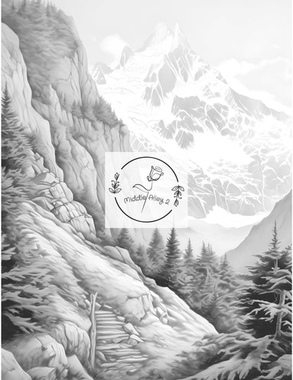 🎨 „Magie der Berge – Das Malbuch mit 50 atemberaubenden Mountain-Motiven“ 🌲🖌️