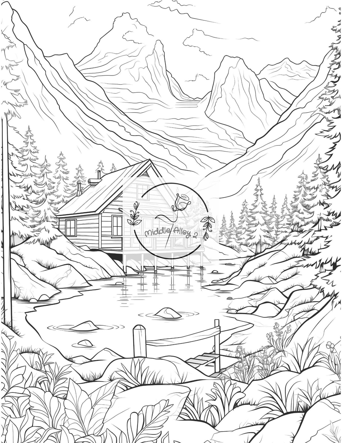 Verträumte Hütten – Das Malbuch mit 50 idyllischen Cabins aus aller Welt 🖍️🌲