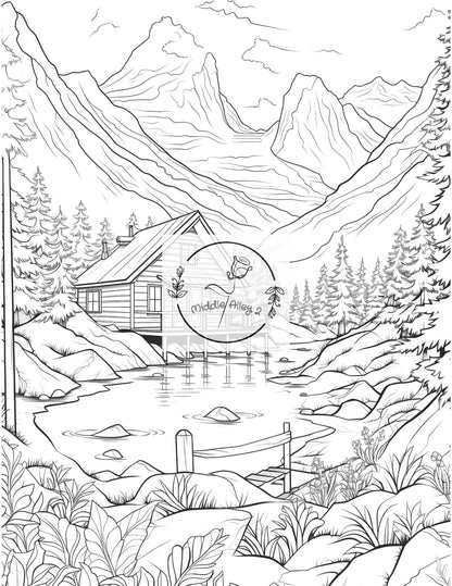 Verträumte Hütten – Das Malbuch mit 50 idyllischen Cabins aus aller Welt 🖍️🌲