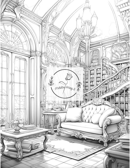 🏰✨ Welten hinter Türen – Das Malbuch mit 50 fantastischen Fantasy Interiors 🎨🔮
