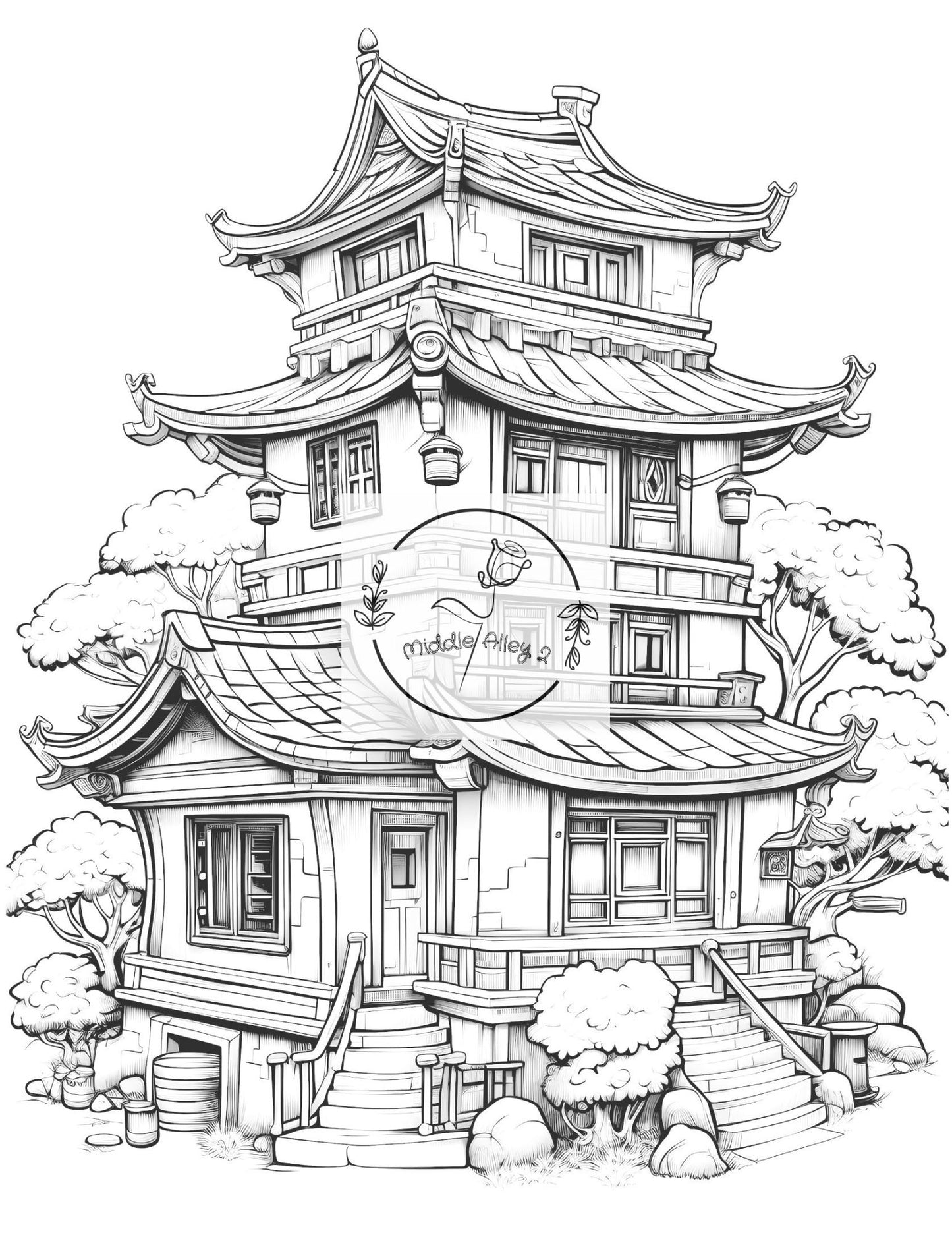 🏮🐉 China Lacht – Das Malbuch mit 50 witzigen und wundersamen China-Häusern 🎨🧧