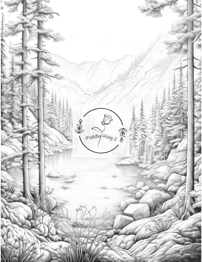 🏞️🎨 „Farben der Natur – Malbuch mit 50 beeindruckenden Landschaftsmotiven“ 🌄🖌️