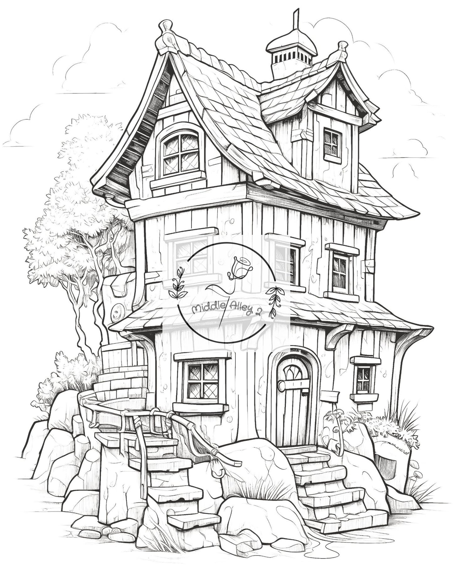 ❄️🏠 „Island zum Schmunzeln“ – Malbuch mit 50 lustigen Island-Häusern für Kinder & Erwachsene 🎨🔥