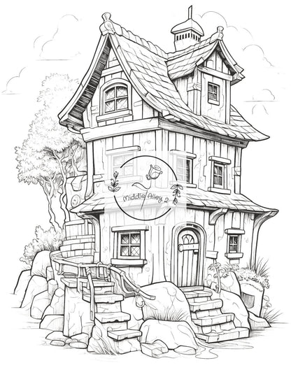 ❄️🏠 „Island zum Schmunzeln“ – Malbuch mit 50 lustigen Island-Häusern für Kinder & Erwachsene 🎨🔥