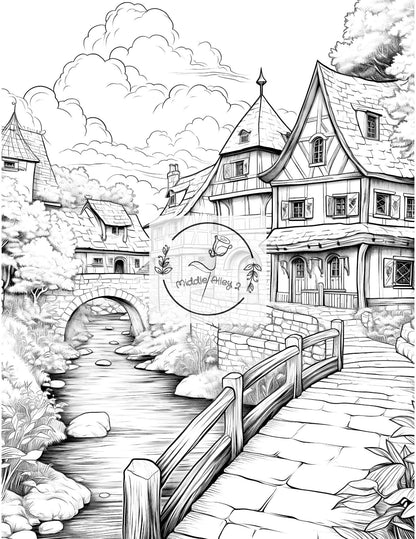🏰🌲 „Mittelalter zum Ausmalen – 50 neue Dorfmotive aus längst vergangenen Zeiten (Vol. 2)“ 🎨🕯️