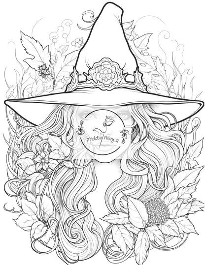🧙‍♀️✨ „Zauberhafte Schatten – Das Malbuch mit 50 mystischen Hexen-Motiven“ 🌙🎨