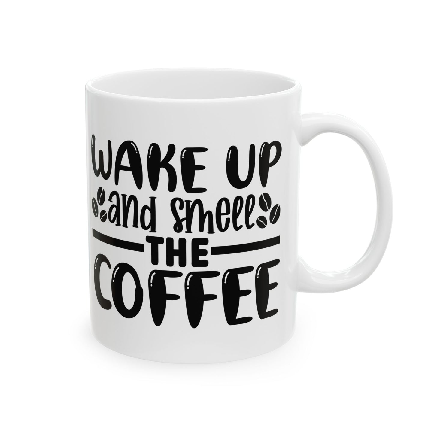 Bedruckte Kaffeetasse – 11oz (330 ml) – „Wake Up“ – robust & stilvoll
