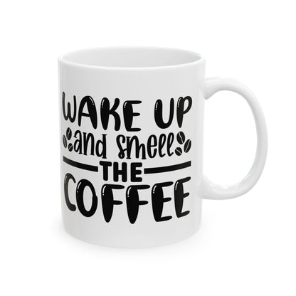 Bedruckte Kaffeetasse – 11oz (330 ml) – „Wake Up“ – robust & stilvoll