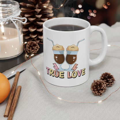 Bedruckte Kaffeetasse – 11oz (330 ml) – „True Love“ – robust & stilvoll