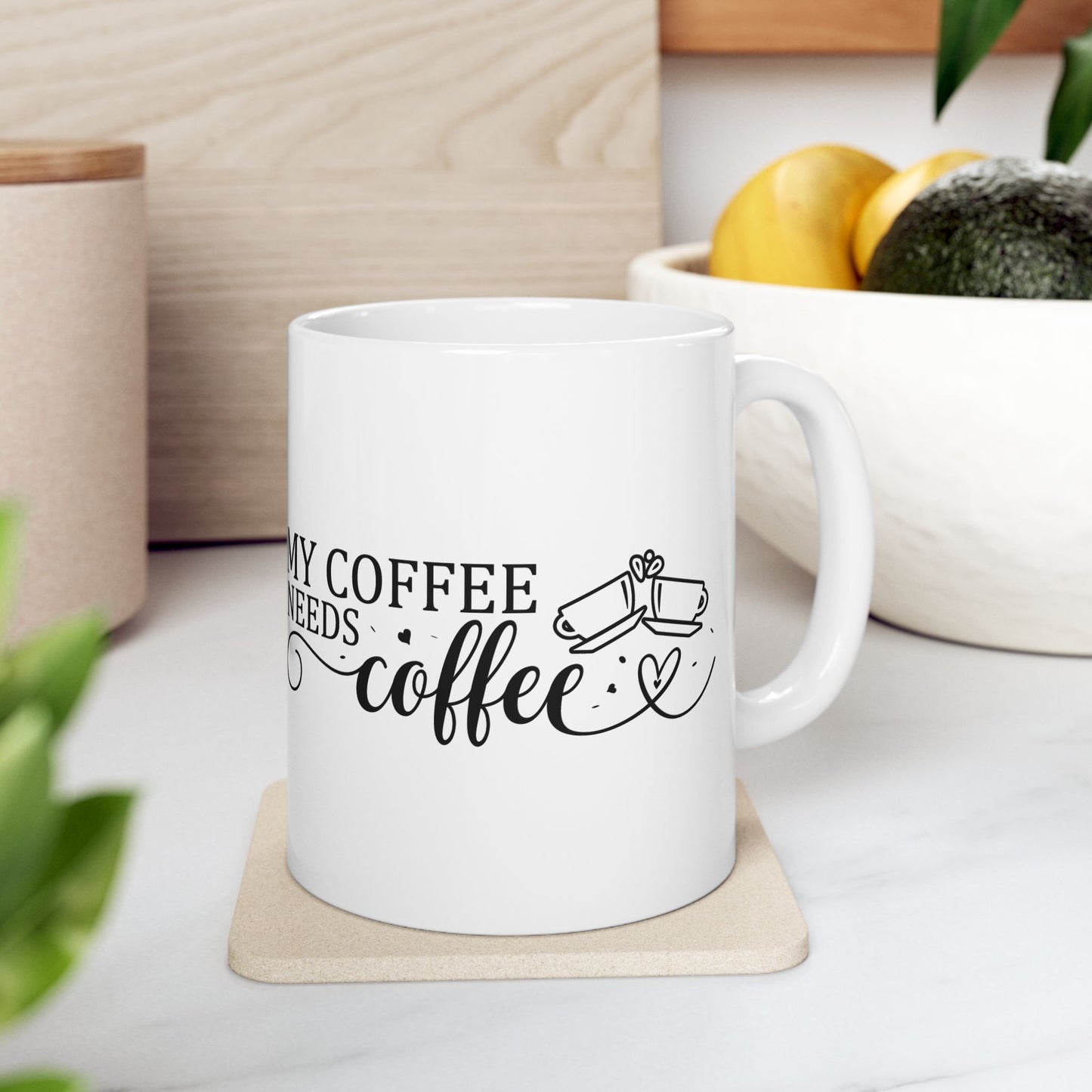 Bedruckte Kaffeetasse – 11oz (330 ml) – "My Coffee" – robust & stilvoll