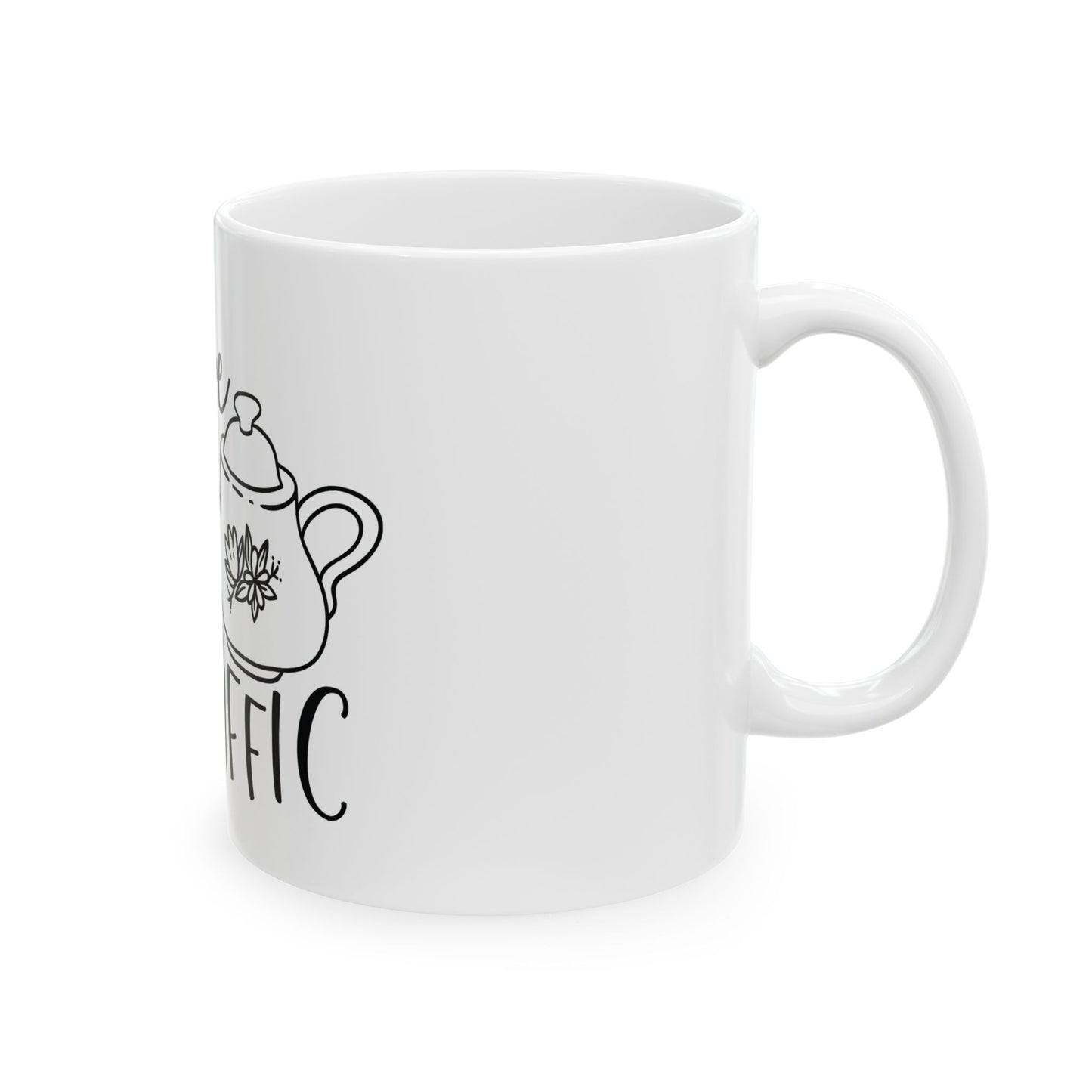 Bedruckte Kaffeetasse – 11oz (330 ml) – „Tee-Riffic“ – robust & stilvoll
