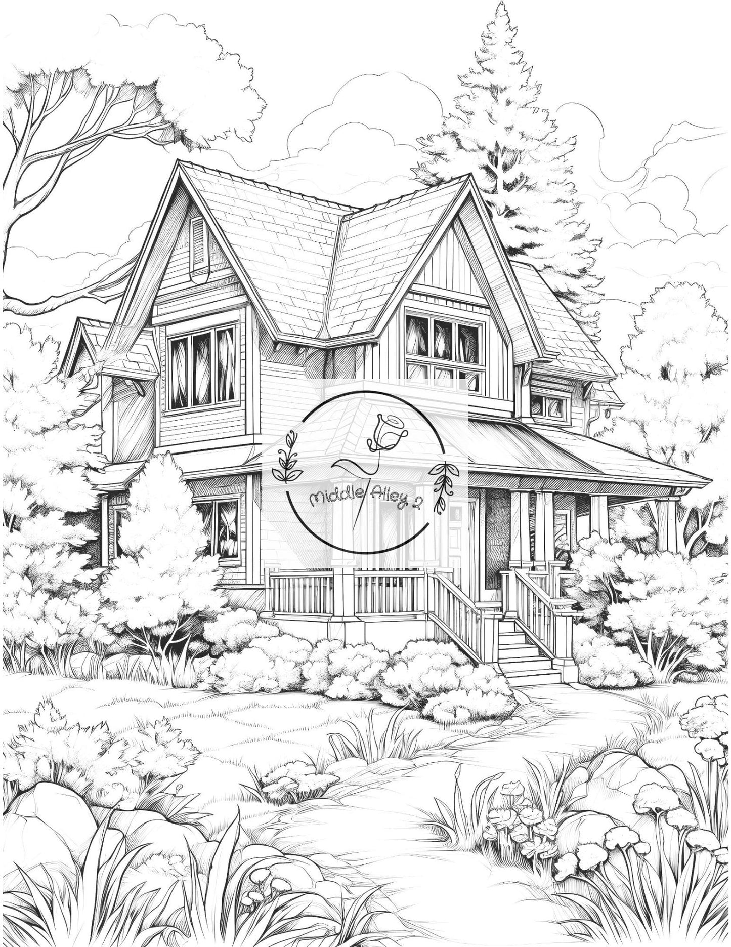 🏡 Landleben zum Ausmalen – Das Malbuch mit 50 traumhaften Country-Häusern 🌻🎨