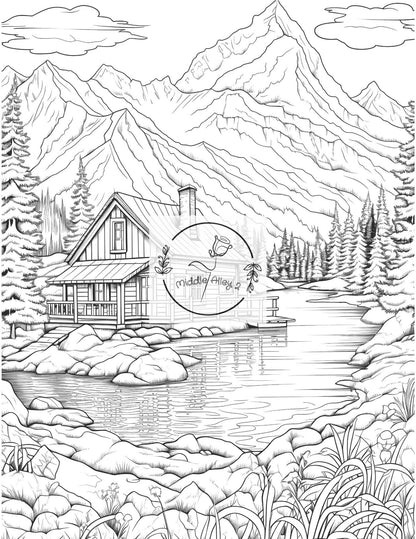 Verträumte Hütten – Das Malbuch mit 50 idyllischen Cabins aus aller Welt 🖍️🌲
