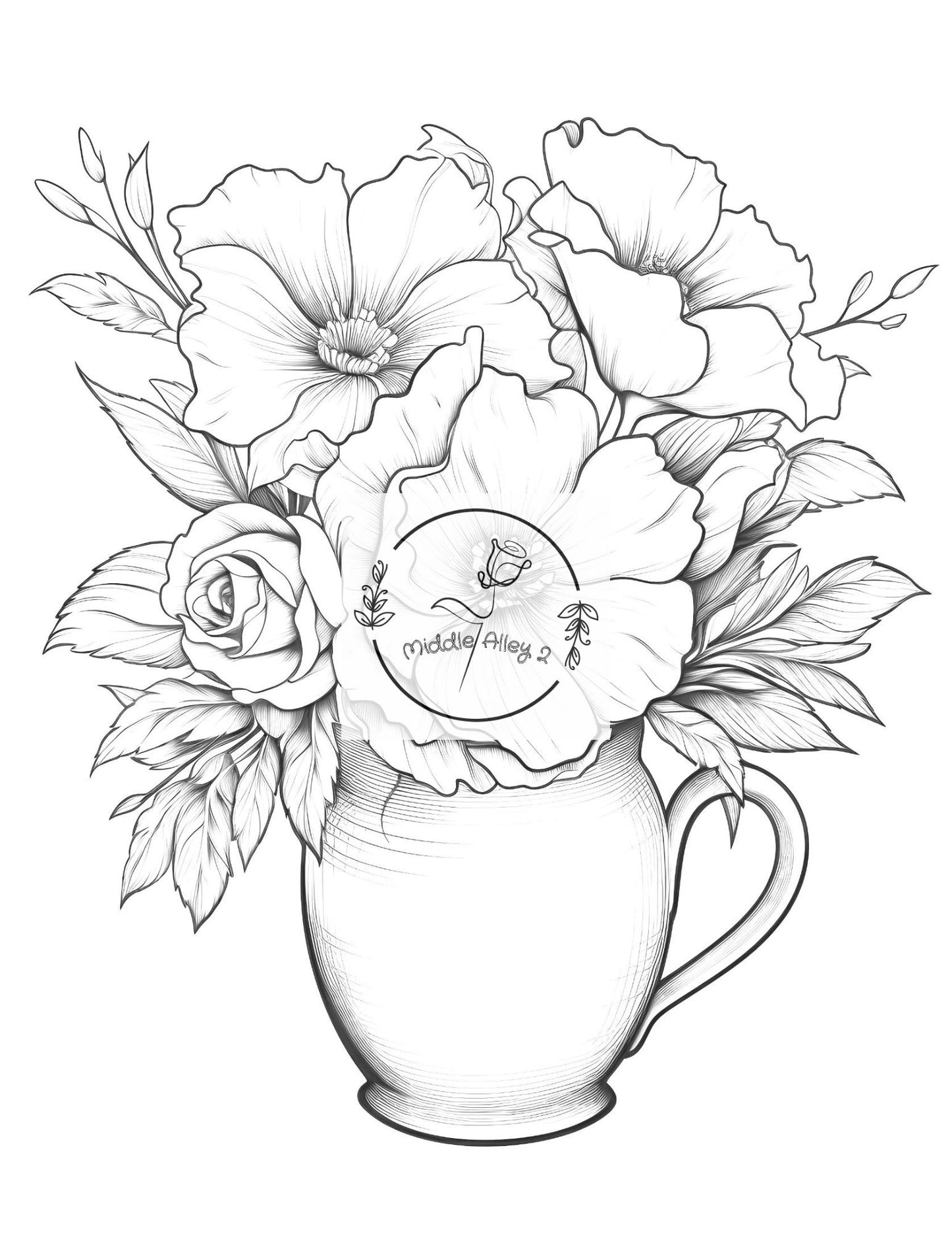 🌸📜 „Blütenpracht im Retro-Stil – Das Malbuch mit 50 eleganten Vintage Flower Motiven“ 🎨🌿