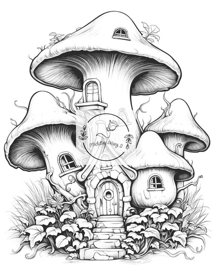🍄🧚‍♀️ „Pilzträume – Das Malbuch mit 50 zauberhaften Mushroom Fairy Houses“ 🎨✨