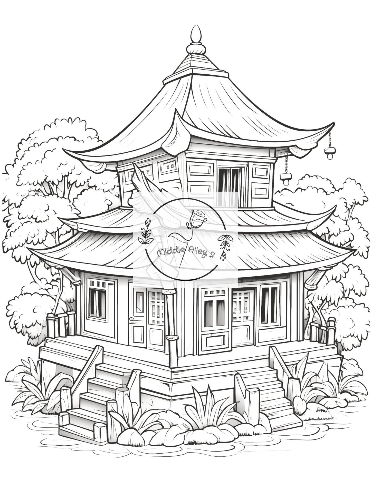 🌴🏠 Bali Lächelt – Das Malbuch mit 50 witzigen und wundervollen Häusern 🎨😄