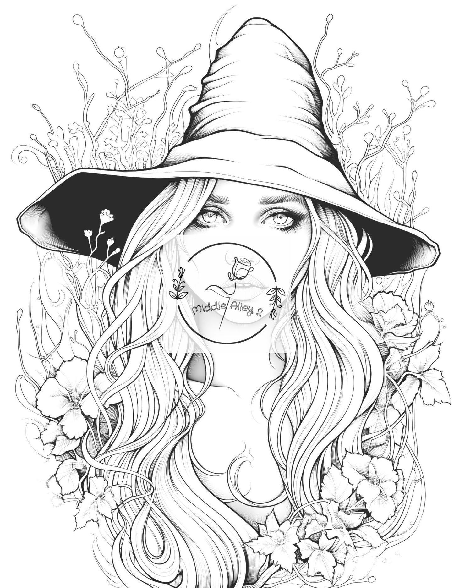🧙‍♀️✨ „Zauberhafte Schatten – Das Malbuch mit 50 mystischen Hexen-Motiven“ 🌙🎨