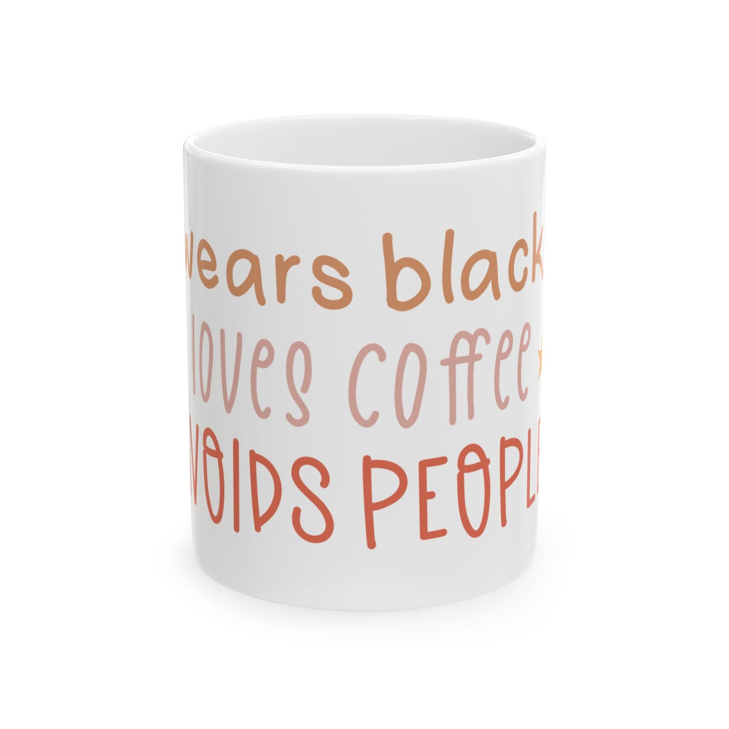 Bedruckte Kaffeetasse – 11oz (330 ml) – „Avoid People“ – robust & stilvoll