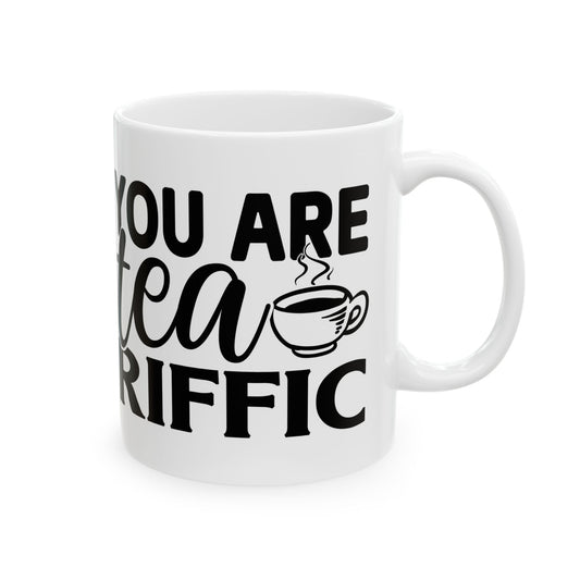 Bedruckte Kaffeetasse – 11oz (330 ml) – „Tea-Riffic 9“ – robust & stilvoll