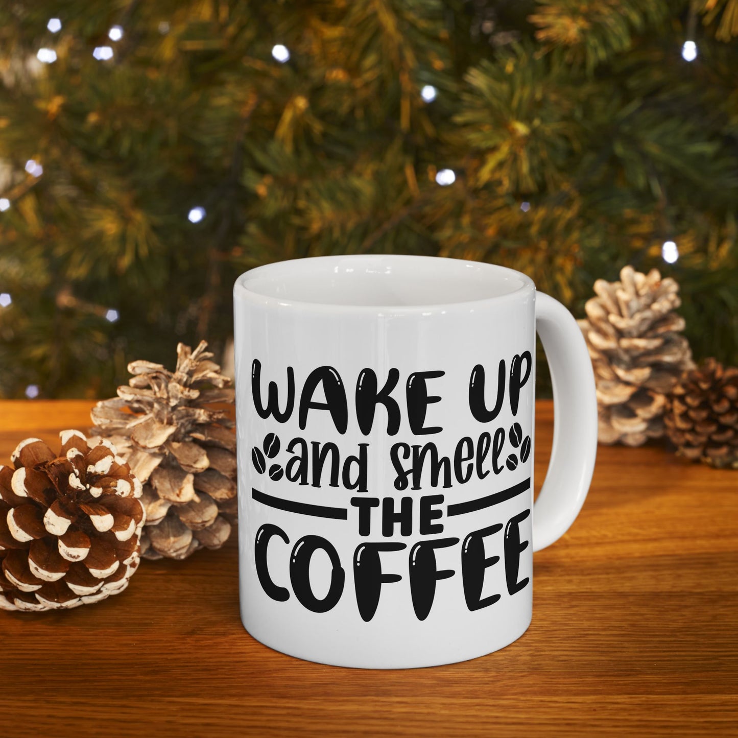 Bedruckte Kaffeetasse – 11oz (330 ml) – „Wake Up“ – robust & stilvoll