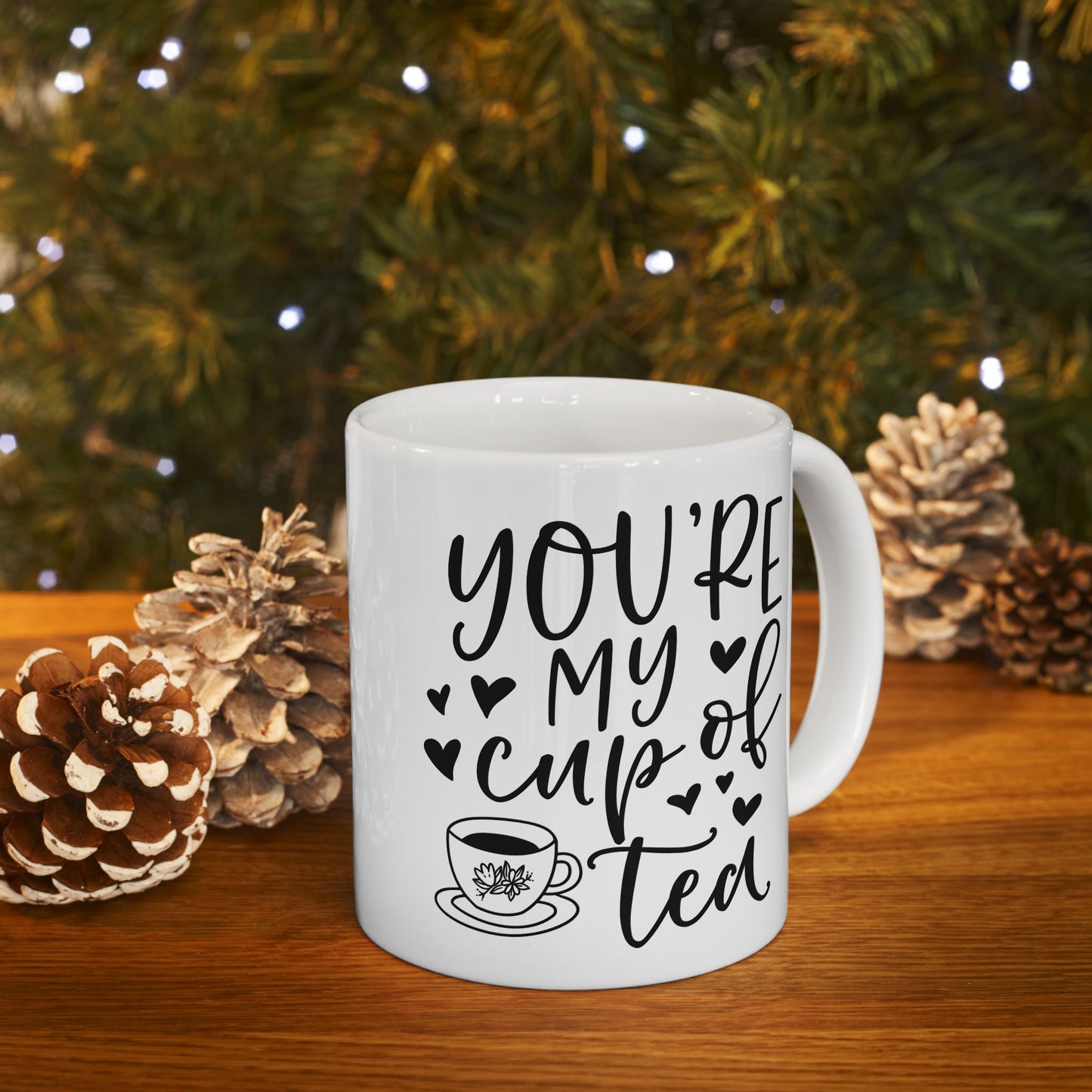 Bedruckte Kaffeetasse – 11oz (330 ml) – „Cup of Tea“ – robust & stilvoll