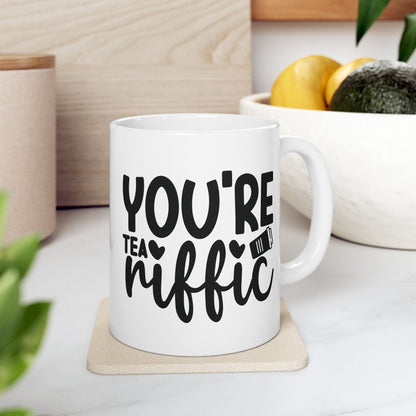 Bedruckte Kaffeetasse – 11oz (330 ml) – „Tea-Riffic 4“ – robust & stilvoll