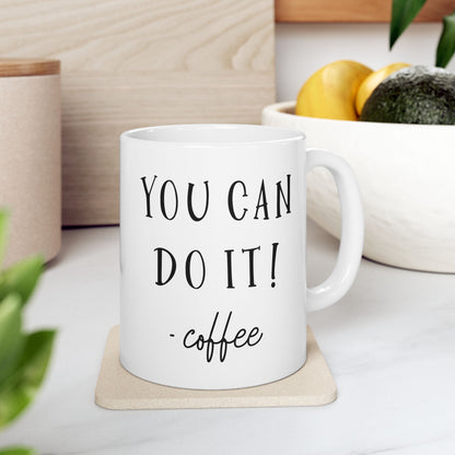 Bedruckte Kaffeetasse – 11oz (330 ml) – „Do It 3“ – robust & stilvoll