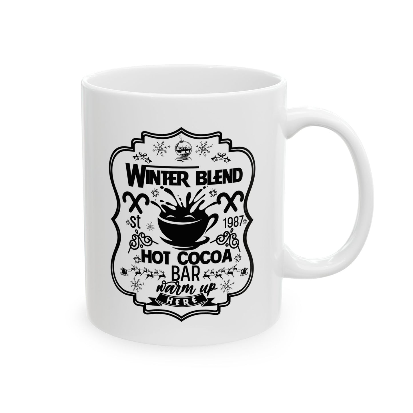 Bedruckte Kaffeetasse – 11oz (330 ml) – „Winter Blend“ – robust & stilvoll