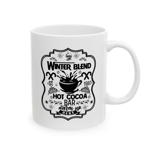 Bedruckte Kaffeetasse – 11oz (330 ml) – „Winter Blend“ – robust & stilvoll