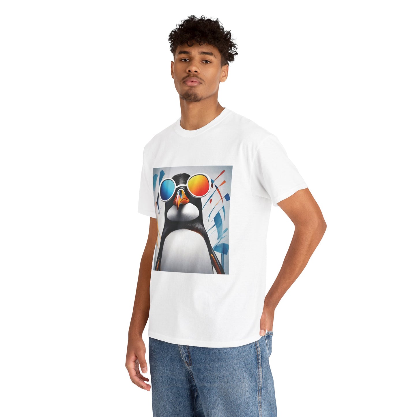 Cool Penguin Sunglasses Unisex Heavy Cotton Tee - Fun Graphic T-Shirt for Casual Wear