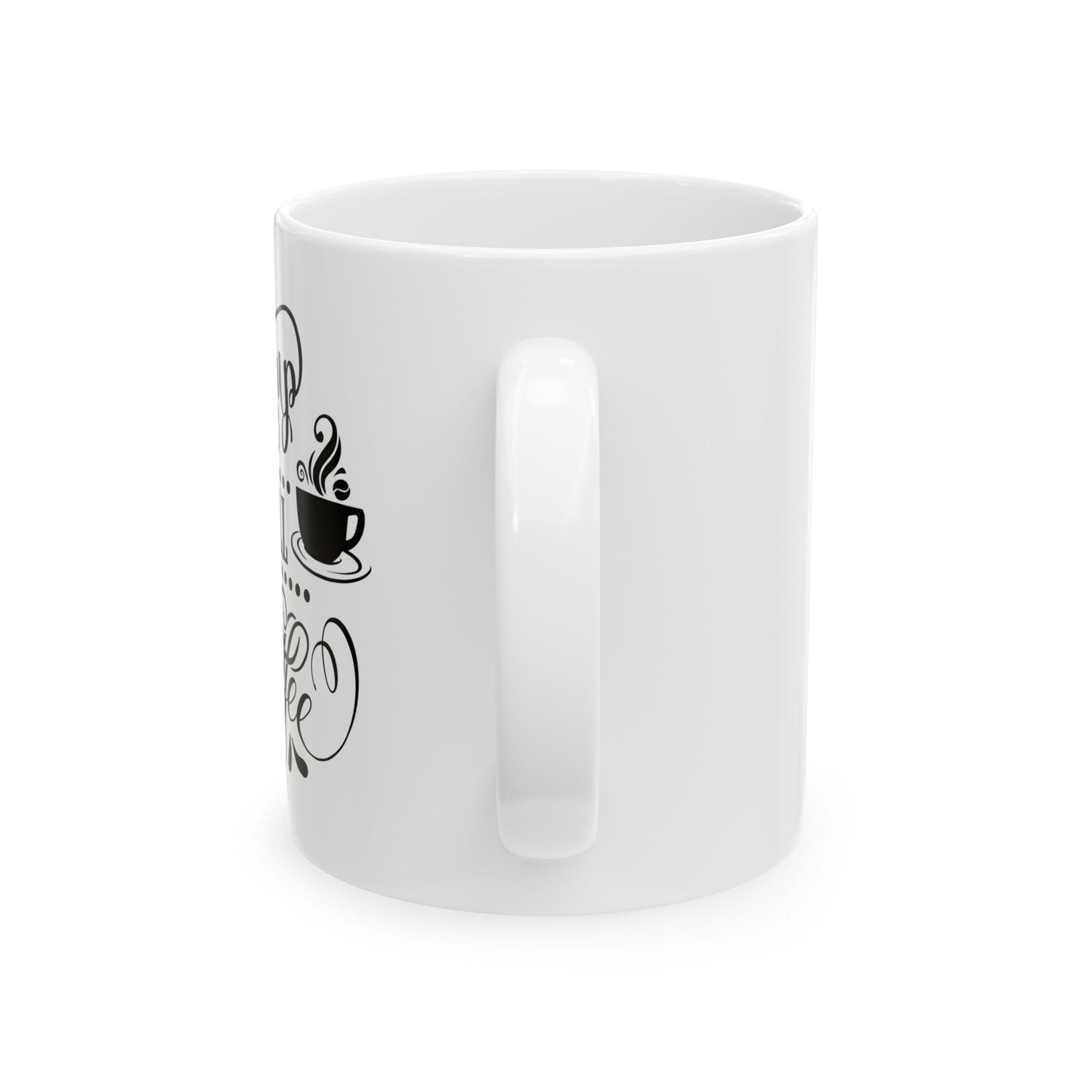 Bedruckte Kaffeetasse – 11oz (330 ml) – „Wake Up 2“ – robust & stilvoll