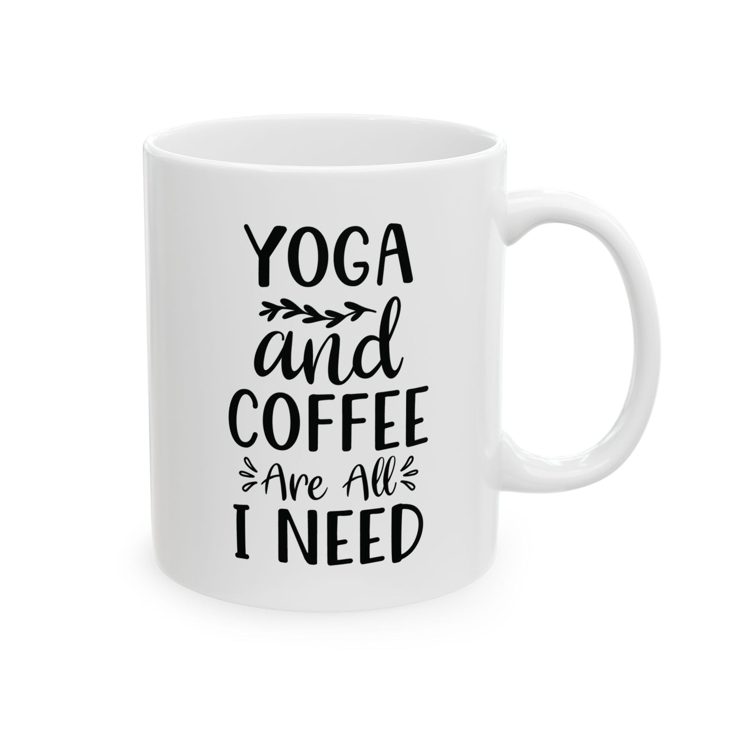 Bedruckte Kaffeetasse – 11oz (330 ml) – „Yoga“ – robust & stilvoll