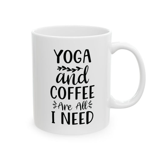 Bedruckte Kaffeetasse – 11oz (330 ml) – „Yoga“ – robust & stilvoll