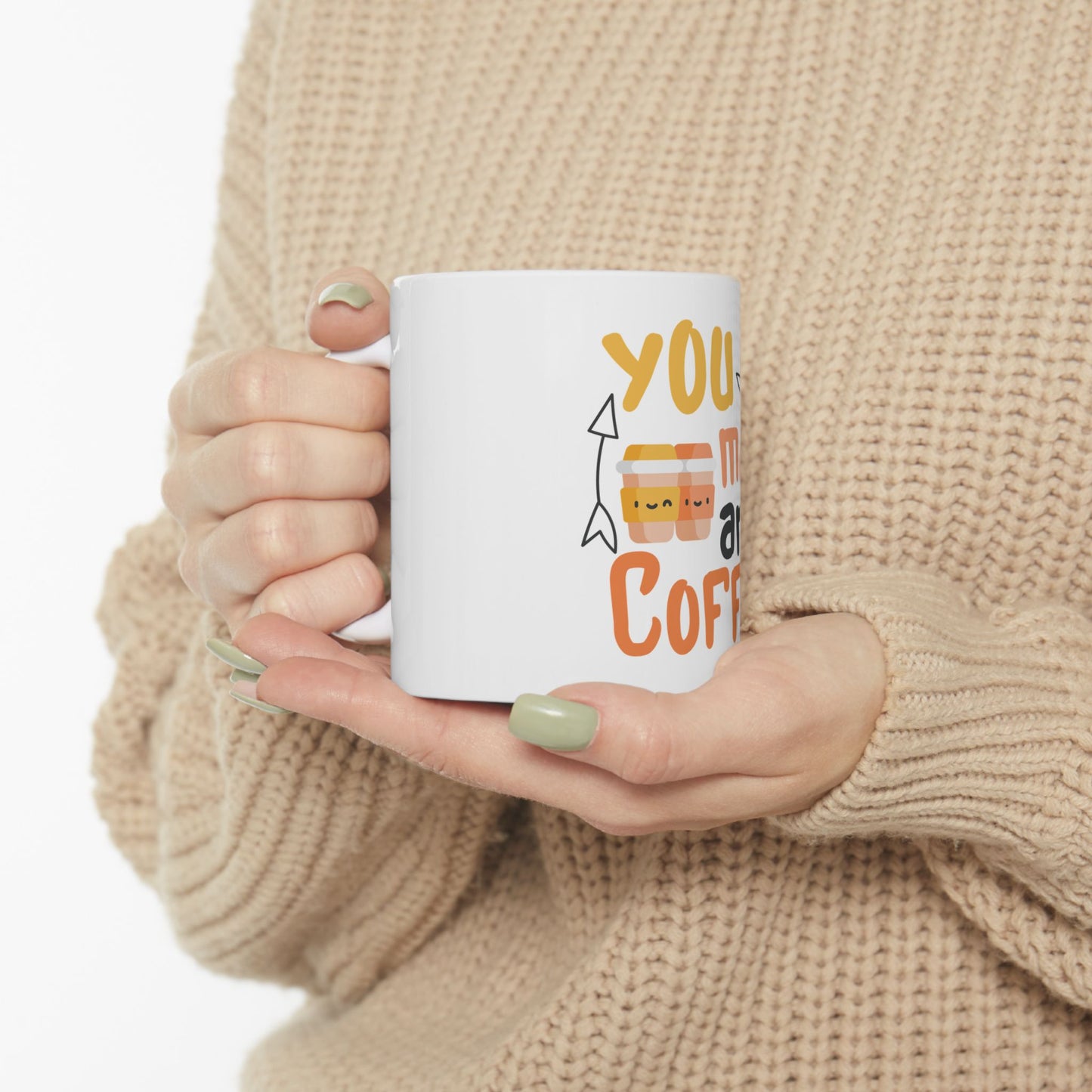 Bedruckte Kaffeetasse – 11oz (330 ml) – „You and Me“ – robust & stilvoll