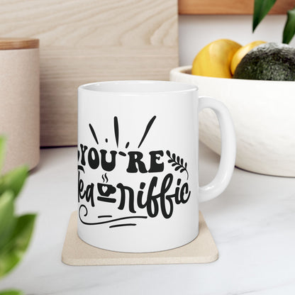 Bedruckte Kaffeetasse – 11oz (330 ml) – „Tea-Riffic 2“ – robust & stilvoll