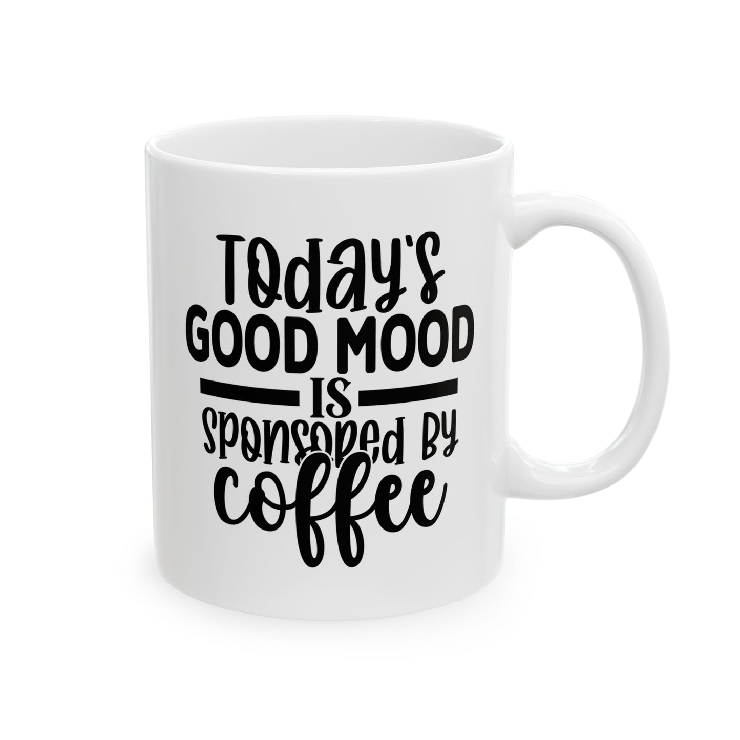Bedruckte Kaffeetasse – 11oz (330 ml) – „Good Mood“ – robust & stilvoll