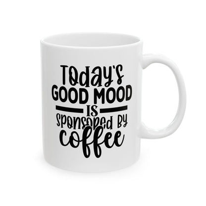 Bedruckte Kaffeetasse – 11oz (330 ml) – „Good Mood“ – robust & stilvoll