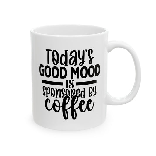 Bedruckte Kaffeetasse – 11oz (330 ml) – „Good Mood“ – robust & stilvoll