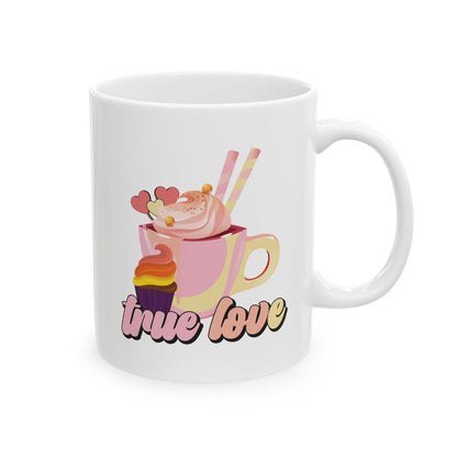 Bedruckte Kaffeetasse – 11oz (330 ml) – „True Love 2“ – robust & stilvoll