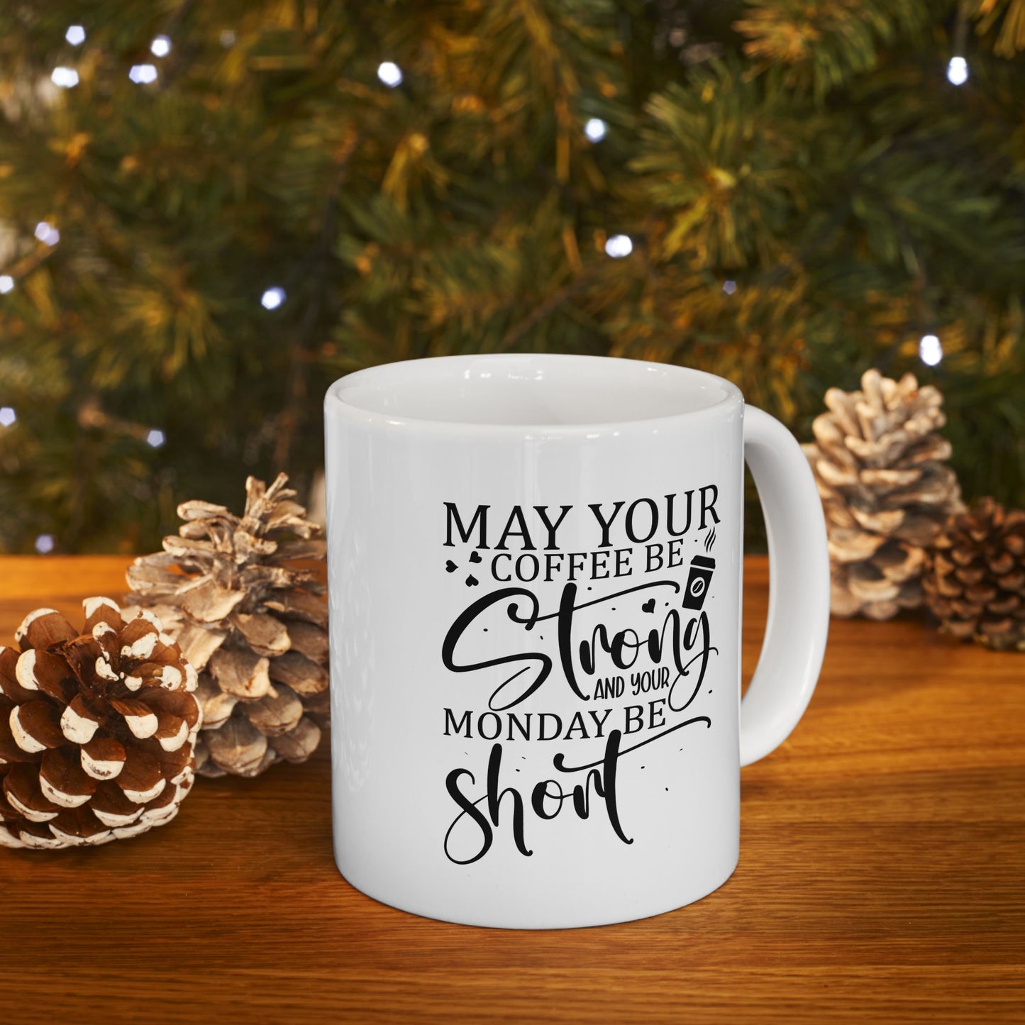 Bedruckte Kaffeetasse – 11oz (330 ml) – "Short Monday" – robust & stilvoll