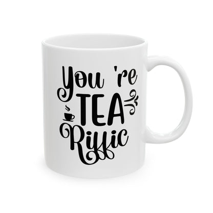 Bedruckte Kaffeetasse – 11oz (330 ml) – „Tea-Riffic 6“ – robust & stilvoll