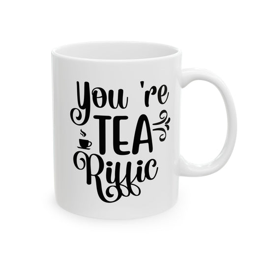 Bedruckte Kaffeetasse – 11oz (330 ml) – „Tea-Riffic 6“ – robust & stilvoll