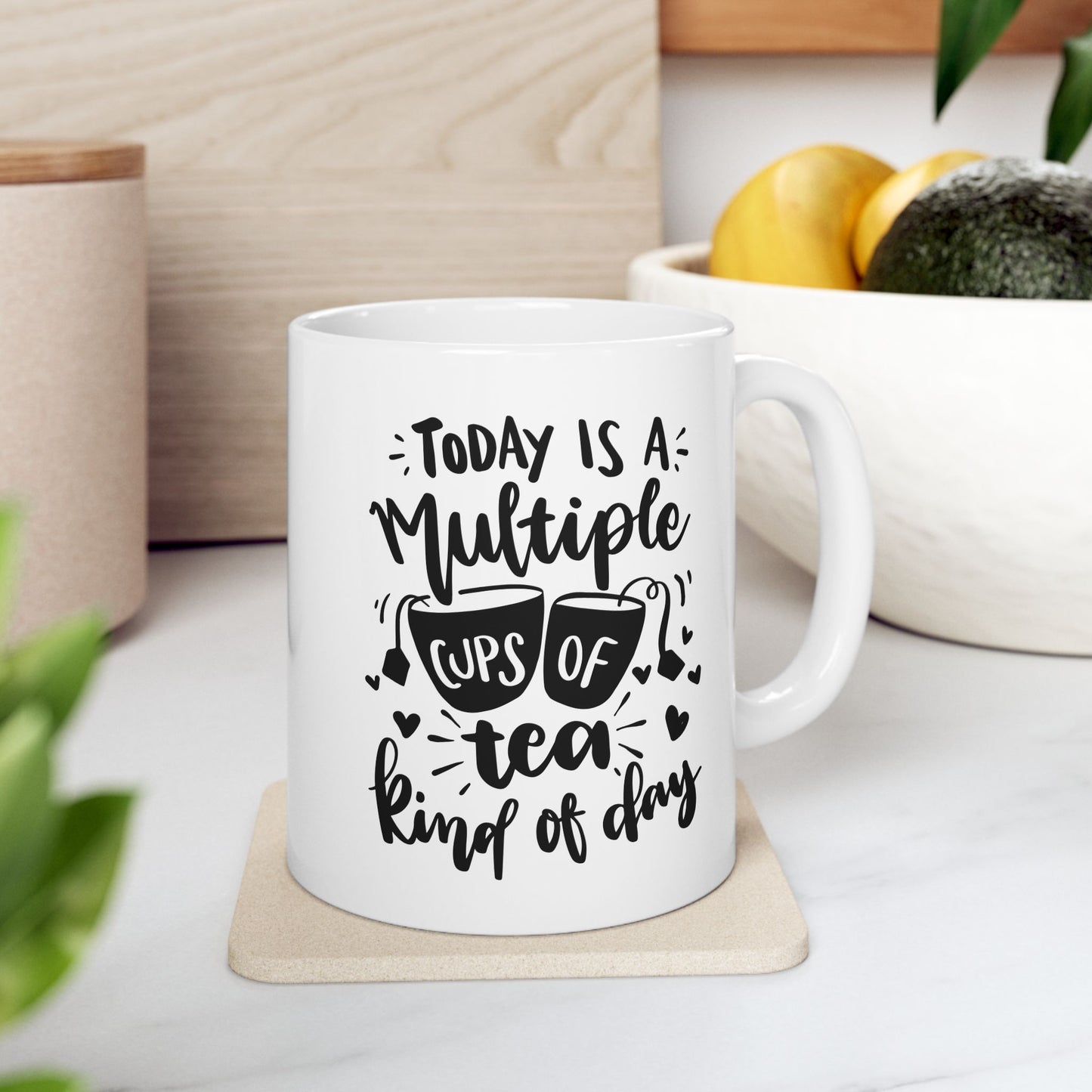 Bedruckte Kaffeetasse – 11oz (330 ml) – „Cups Of Tea“ – robust & stilvoll