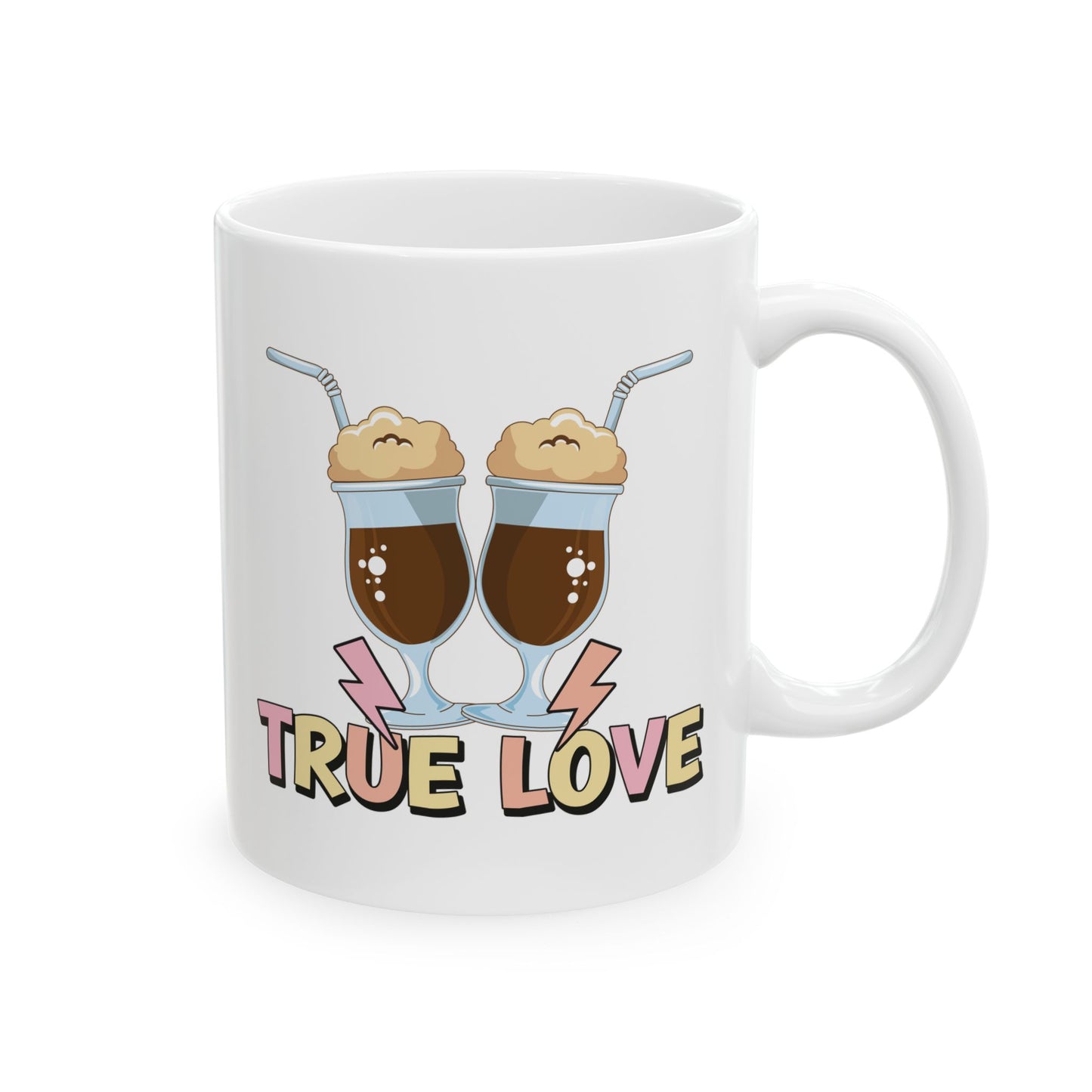 Bedruckte Kaffeetasse – 11oz (330 ml) – „True Love“ – robust & stilvoll