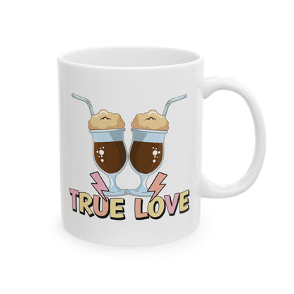 Bedruckte Kaffeetasse – 11oz (330 ml) – „True Love“ – robust & stilvoll